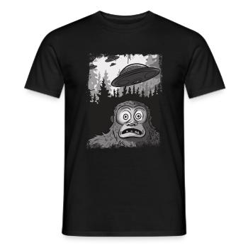 Funny Gorilla UFO Weird Stuff Meme - Men's T-Shirt - black - Front - AI Model Male 178 light (178cm)