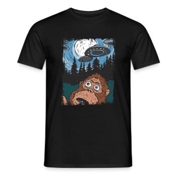 Ufo Alien Bigfoot Sasquatch - Männer T-Shirt - Schwarz - Vorne - AI Model Male 178 light (178cm)