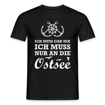 Ostsee Küstenkind Möwen Anker Geschenkidee - Männer T-Shirt - Schwarz - Vorne - AI Model Male 178 light (178cm)
