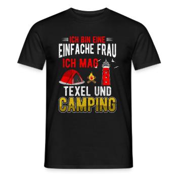 Texel und Camping Holland Leuchtturm - Männer T-Shirt - Schwarz - Vorne - AI Model Male 178 light (178cm)