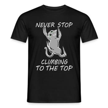 Hör Nie Auf, Nach Oben Zu Klettern, Katze Karriere - Männer T-Shirt - Schwarz - Vorne - AI Model Male 178 light (178cm)
