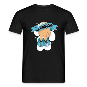 Garçon, Bébé Anonce de grossesse - T-shirt homme - noir - Devant - AI Model Male 178 light (178cm)