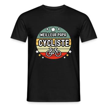 meilleur papa cycliste vintage papa vélo - T-shirt homme - noir - Devant - AI Model Male 178 light (178cm)