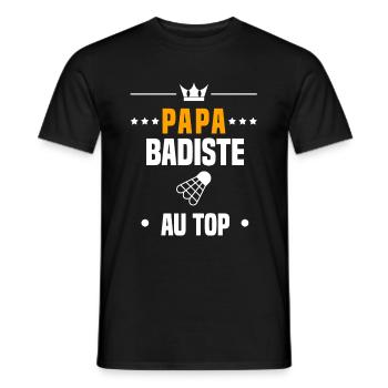 papa badiste au top cadeau papa badminton - T-shirt homme - noir - Devant - AI Model Male 178 light (178cm)