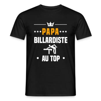 papa billardiste au top cadeau papa billard - T-shirt homme - noir - Devant - AI Model Male 178 light (178cm)