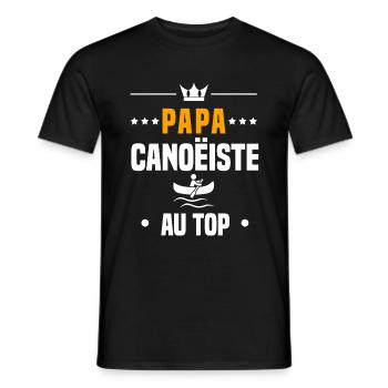 papa canoëiste au top cadeau papa canoë - T-shirt homme - noir - Devant - AI Model Male 178 light (178cm)