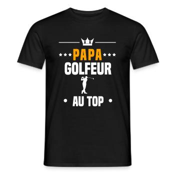 papa golfeur au top cadeau papa golf - T-shirt homme - noir - Devant - AI Model Male 178 light (178cm)