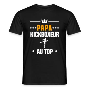 papa kickboxeur au top cadeau papa kickboxing - T-shirt homme - noir - Devant - AI Model Male 178 light (178cm)