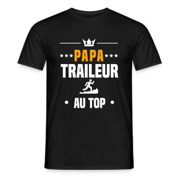 papa traileur au top cadeau papa trail - T-shirt homme - noir - Devant - AI Model Male 178 light (178cm)