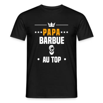 papa barbue au top cadeau papa barbe - T-shirt homme - noir - Devant - AI Model Male 178 light (178cm)