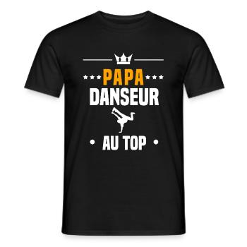 papa danseur au top cadeau papa danse - T-shirt homme - noir - Devant - AI Model Male 178 light (178cm)