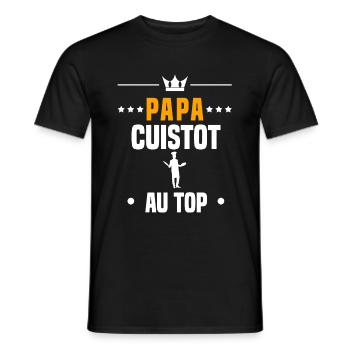 papa cuistot au top cadeau papa cuisine - T-shirt homme - noir - Devant - AI Model Male 178 light (178cm)