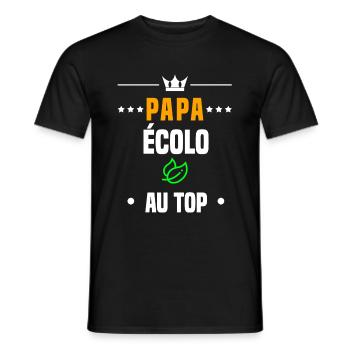 papa écolo au top cadeau papa écologie - T-shirt homme - noir - Devant - AI Model Male 178 light (178cm)