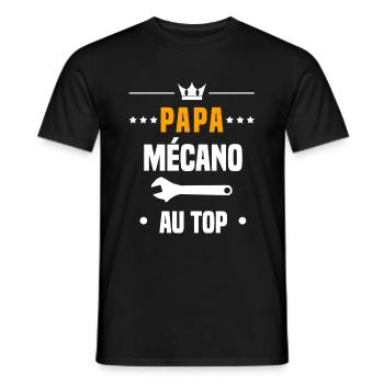 papa mécano au top cadeau papa mécanicien - T-shirt homme - noir - Devant - AI Model Male 178 light (178cm)