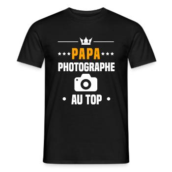 papa photographe au top cadeau papa photo - T-shirt homme - noir - Devant - AI Model Male 178 light (178cm)