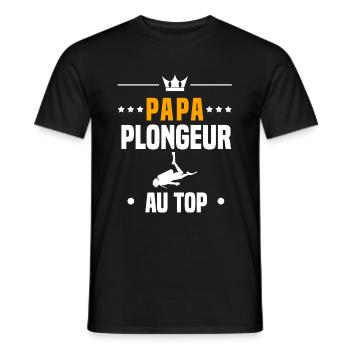 papa plongeur apnée au top cadeau papa plongée - T-shirt homme - noir - Devant - AI Model Male 178 light (178cm)