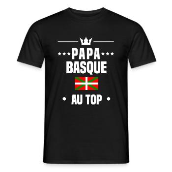 papa basque drapeau au top papa pays basque - T-shirt homme - noir - Devant - AI Model Male 178 light (178cm)