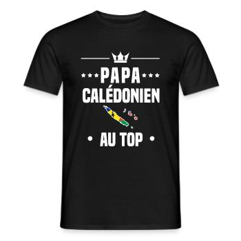 papa Calédonien au top papa nouvelle-calédonie - T-shirt homme - noir - Devant - AI Model Male 178 light (178cm)