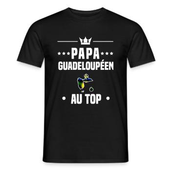 papa guadeloupéen drapeau au top papa guadeloupe - T-shirt homme - noir - Devant - AI Model Male 178 light (178cm)