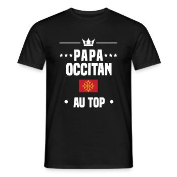 papa occitan drapeau au top papa occitanie - T-shirt homme - noir - Devant - AI Model Male 178 light (178cm)
