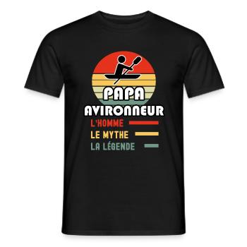 papa avironneur homme mythe légende vintage aviron - T-shirt homme - noir - Devant - AI Model Male 178 light (178cm)
