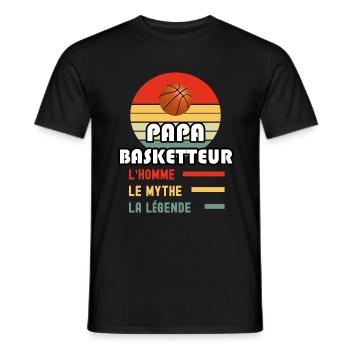papa basketteur homme mythe légende basketball - T-shirt homme - noir - Devant - AI Model Male 178 light (178cm)