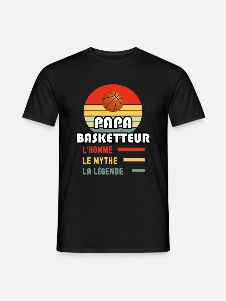 papa basketteur homme mythe légende basketball - T-shirt homme - noir