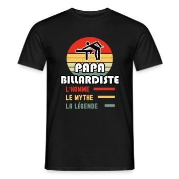 papa billardiste homme mythe légende billard - T-shirt homme - noir - Devant - AI Model Male 178 light (178cm)
