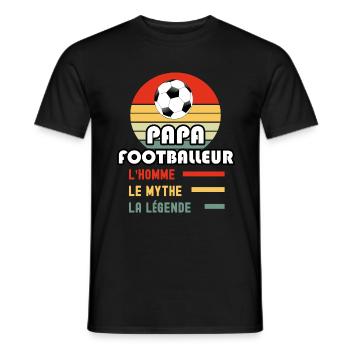 papa footballeur homme mythe légende football - T-shirt homme - noir - Devant - AI Model Male 178 light (178cm)