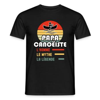 papa canoëiste homme mythe légende vintage canoë - T-shirt homme - noir - Devant - AI Model Male 178 light (178cm)