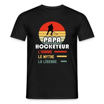papa hockeyeur homme mythe légende vintage hockey - T-shirt homme - noir - Devant - AI Model Male 178 light (178cm)
