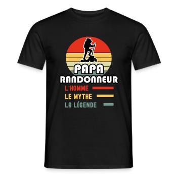papa randonneur homme mythe légende randonnée - T-shirt homme - noir - Devant - AI Model Male 178 light (178cm)
