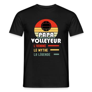papa volleyeur homme mythe légende volleyball - T-shirt homme - noir - Devant - AI Model Male 178 light (178cm)