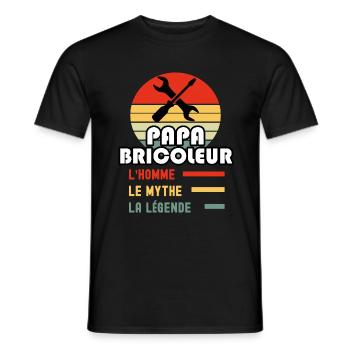 papa bricoleur homme mythe légende papa bricolage - T-shirt homme - noir - Devant - AI Model Male 178 light (178cm)