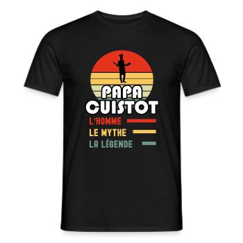 papa cuistot homme mythe légende papa cuisine - T-shirt homme - noir - Devant - AI Model Male 178 light (178cm)