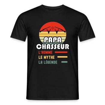 papa chasseur chevreuil homme mythe légende chasse - T-shirt homme - noir - Devant - AI Model Male 178 light (178cm)