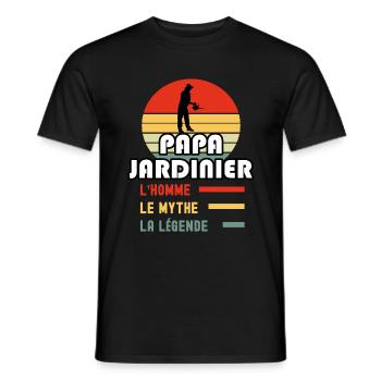 papa jardinier homme mythe légende papa jardinage - T-shirt homme - noir - Devant - AI Model Male 178 light (178cm)