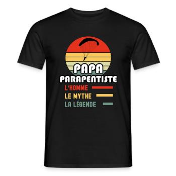papa parapentiste homme mythe légende parapente - T-shirt homme - noir - Devant - AI Model Male 178 light (178cm)