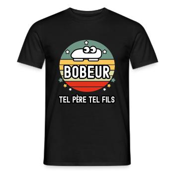 tel père tel fils cadeau papa bobeur bobsleigh - T-shirt homme - noir - Devant - AI Model Male 178 light (178cm)