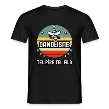 tel père tel fils cadeau papa canoëiste canoë - T-shirt homme - noir - Devant - AI Model Male 178 light (178cm)