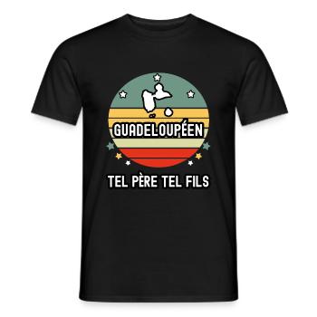 tel père tel fils papa guadeloupéen guadeloupe - T-shirt homme - noir - Devant - AI Model Male 178 light (178cm)