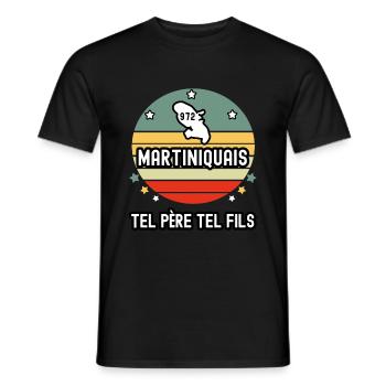 tel père tel fils papa martiniquais 972 martinique - T-shirt homme - noir - Devant - AI Model Male 178 light (178cm)