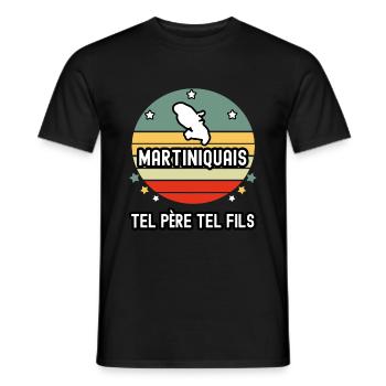 tel père tel fils papa martiniquais homme - T-shirt homme - noir - Devant - AI Model Male 178 light (178cm)