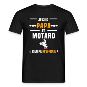 papa moard homme rien ne m'effraie papa montagne - T-shirt homme - noir - Devant - AI Model Male 178 light (178cm)