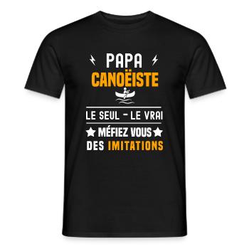 papa canoëiste le seul le vrai papa canoë - T-shirt homme - noir - Devant - AI Model Male 178 light (178cm)
