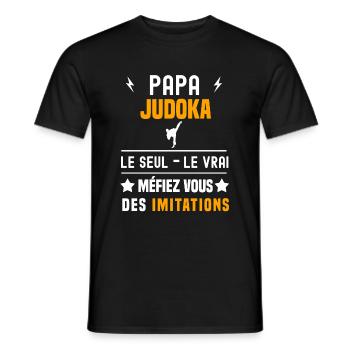 papa judoka le seul le vrai papa judo - T-shirt homme - noir - Devant - AI Model Male 178 light (178cm)