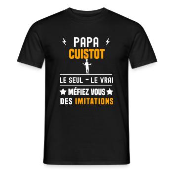 papa cuistot le seul le vrai papa cuisine - T-shirt homme - noir - Devant - AI Model Male 178 light (178cm)