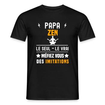 papa zen le seul le vrai papa zen - T-shirt homme - noir - Devant - AI Model Male 178 light (178cm)