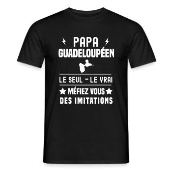 papa guadeloupéen homme le seul le vrai guadeloupe - T-shirt homme - noir - Devant - AI Model Male 178 light (178cm)