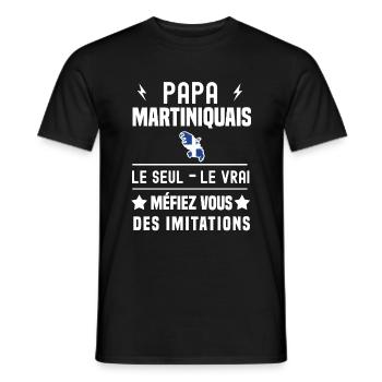 papa martiniquais drapeau le seul vrai martinique - T-shirt homme - noir - Devant - AI Model Male 178 light (178cm)